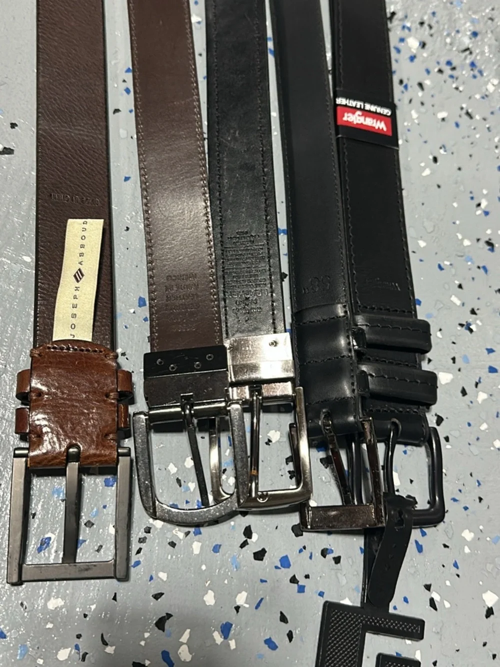 Wrangler Black and Brown Leather Men's Belt Set